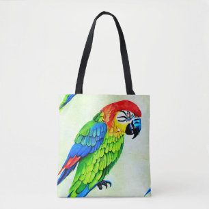 Beautiful Colorful Parrot Pattern Tote Bag