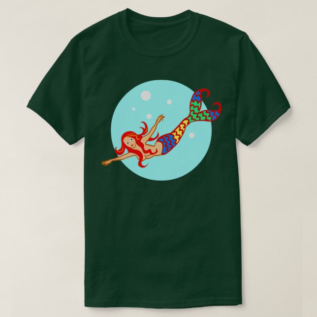 Beautiful colorful swimmimg MERMAID T-Shirt (Design Front)