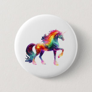 Beautiful Colorful Unicorn  6 Cm Round Badge