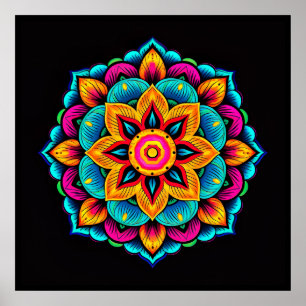 Beautiful Coloring Mandala  Poster