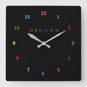 Beautiful Colors - Customizable - Migned Square Wall Clock