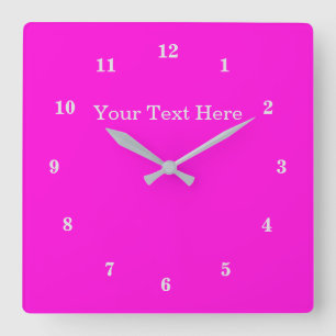 Beautiful Colors - Customizable - Pink Square Wall Clock