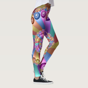 Beautiful Colors Modern Abstract Fractal Art Leggings