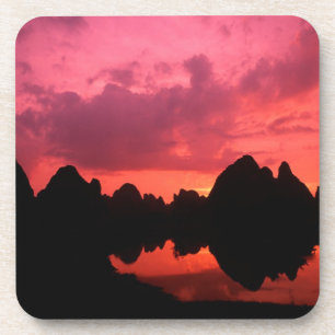Beautiful colour at sunset of limestone mountains coaster