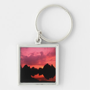 Beautiful colour at sunset of limestone mountains key ring