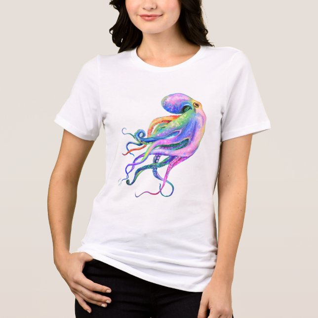 Beautiful Colour Octopus Tri-Blend Shirt (Front)