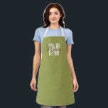 Beautiful colour olive green Stylish big initial Apron<br><div class="desc">Stylish font on natural colour like olive green.</div>