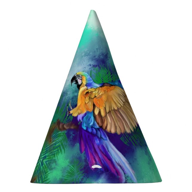 Beautiful Colour Parrot Paper Party Hat (Right)