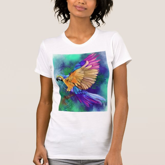 Beautiful Colour Parrot T-Shirt (Front)