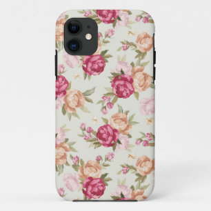 Beautiful colour peony pattern on green Case-Mate iPhone case