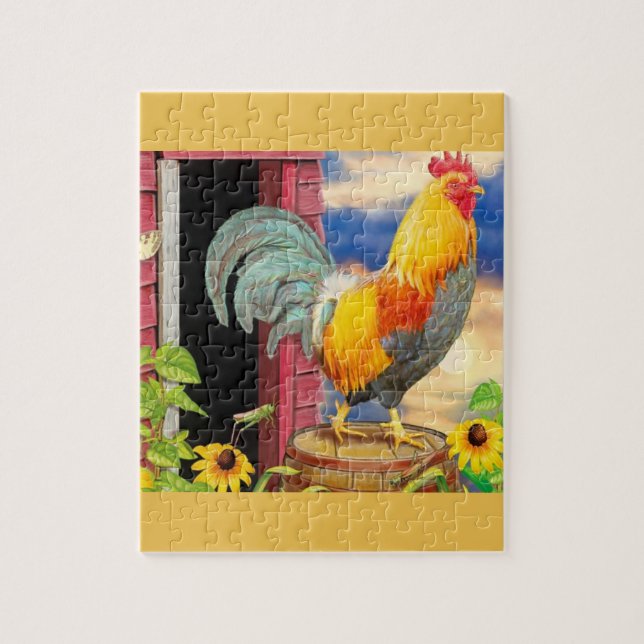beautiful coloured hen floral puzzle (Vertical)