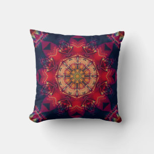 Beautiful coloured kaleidoscope seamless illustrat cushion