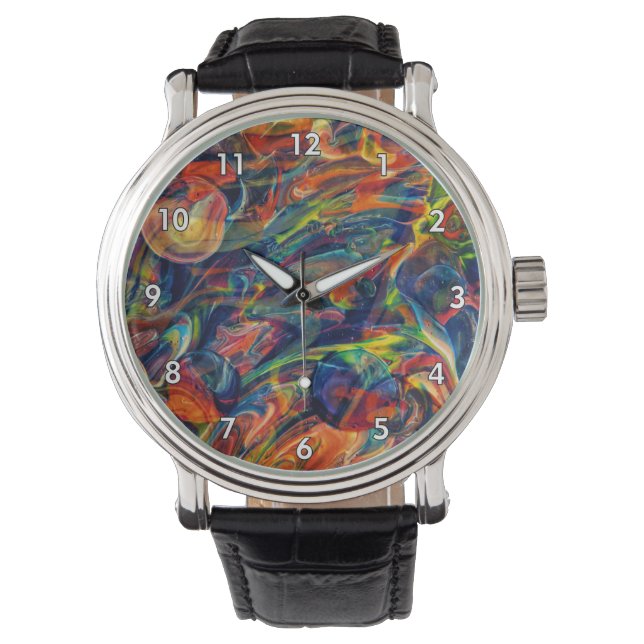 Beautiful & Colourful Abstract Artwork Watch (Front)