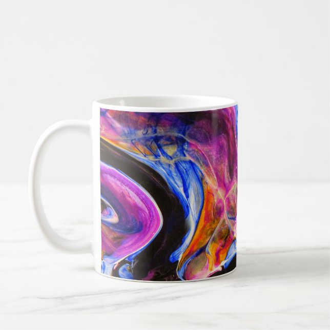 Beautiful & Colourful Abstract Marble Design Coffee Mug (Left)