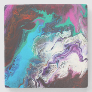 Beautiful & Colourful Abstract Marble Design Stone Coaster
