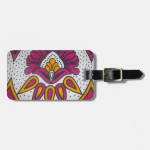 Beautiful Colourful African Fabric Motif Art Print Luggage Tag