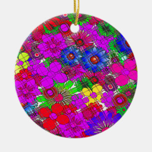 Beautiful Colourful Amazing Floral Pattern Design Ceramic Tree Decoration