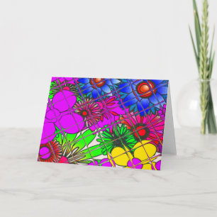 Beautiful Colourful Amazing Floral Pattern Design Holiday Card
