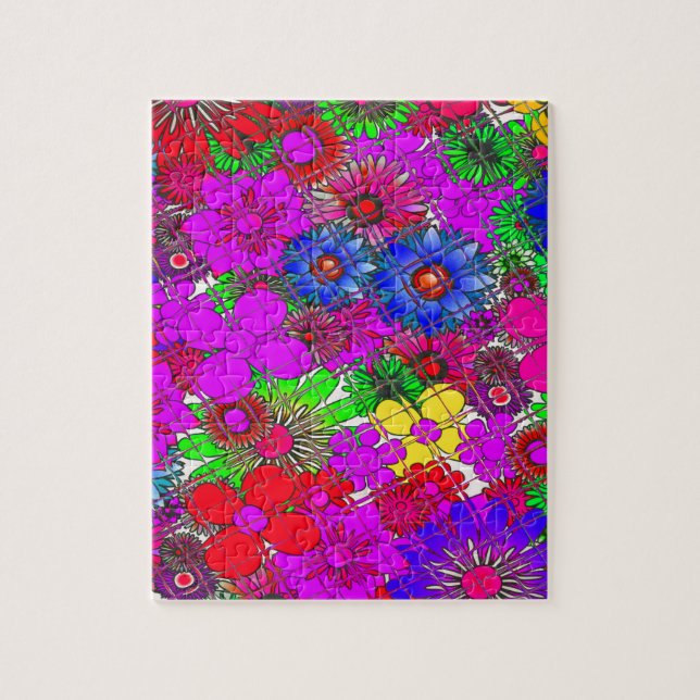 Beautiful Colourful Amazing Floral Pattern Design Jigsaw Puzzle (Vertical)