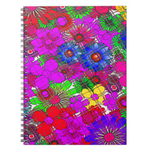 Beautiful colourful amazing floral pattern design spiral notebook