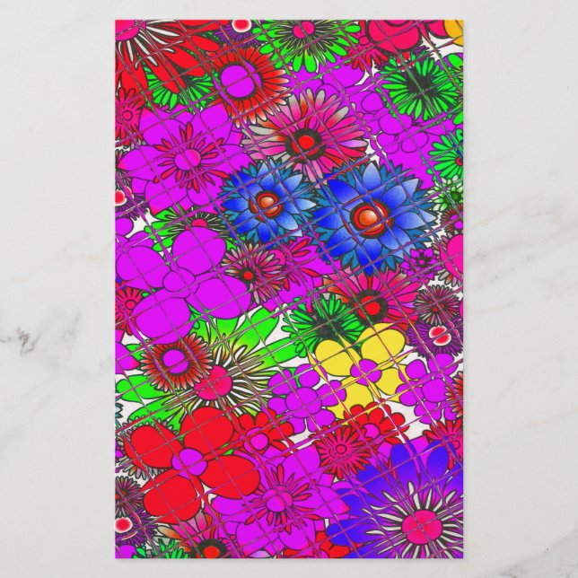 Beautiful Colourful Amazing Floral Pattern Design Stationery (Front)
