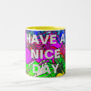 Beautiful Colourful Amazing Floral Pattern Design Two-Tone Coffee Mug