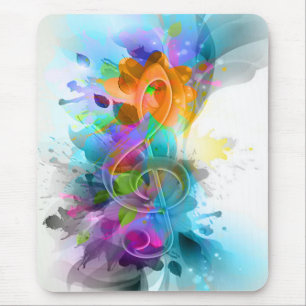 Beautiful colourful and cool splatter music note mouse pad