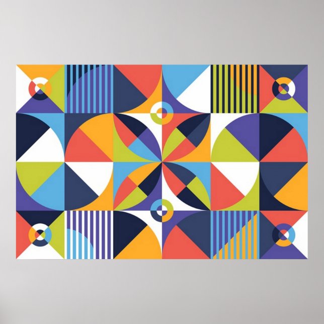 Beautiful Colourful and Unique Abstract Shapes Poster (Front)