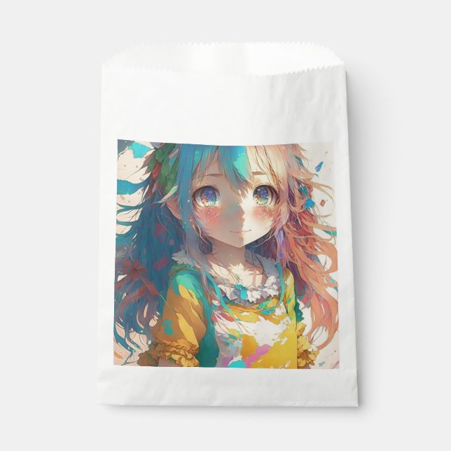 Beautiful Colourful Anime Girl Have a Beautiful Da Favour Bags (Front)