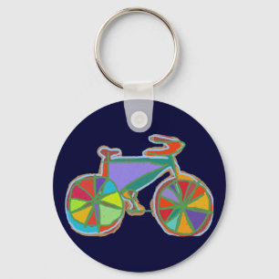 beautiful colourful art bike key ring