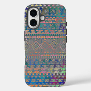 Beautiful Colourful Aztec Geometric Pattern iPhone 16 Case