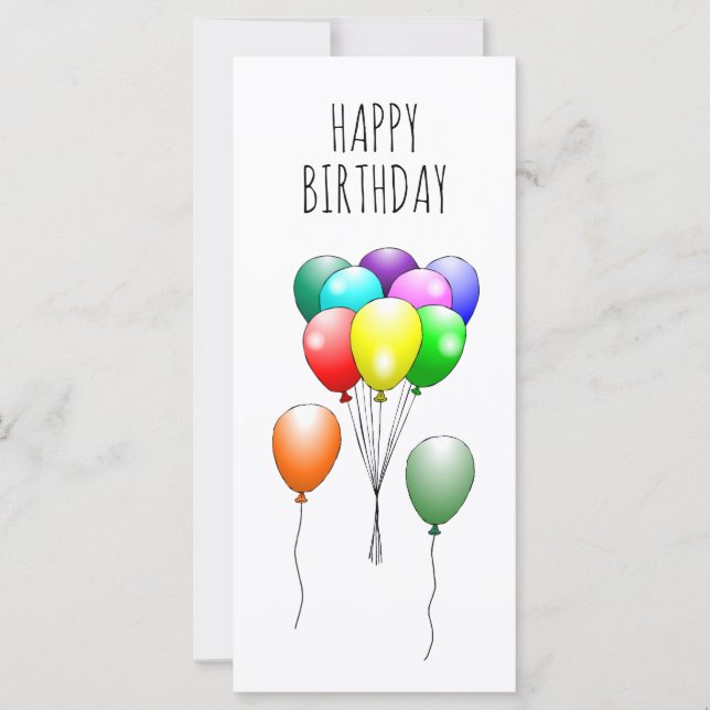 Beautiful Colourful Birthday Balloons (Front)