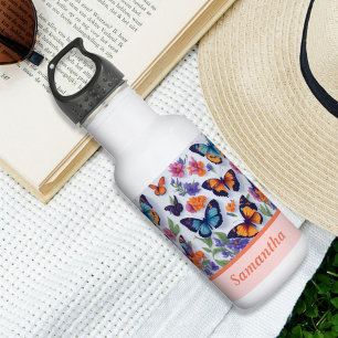 Beautiful colourful Butterflies and Flowers  532 Ml Water Bottle