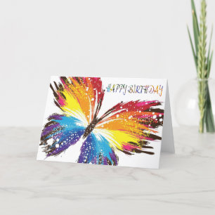 Beautiful Colourful Butterfly Birthday Card