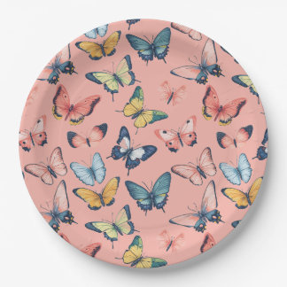 Beautiful Colourful Butterfly Print Paper Plate