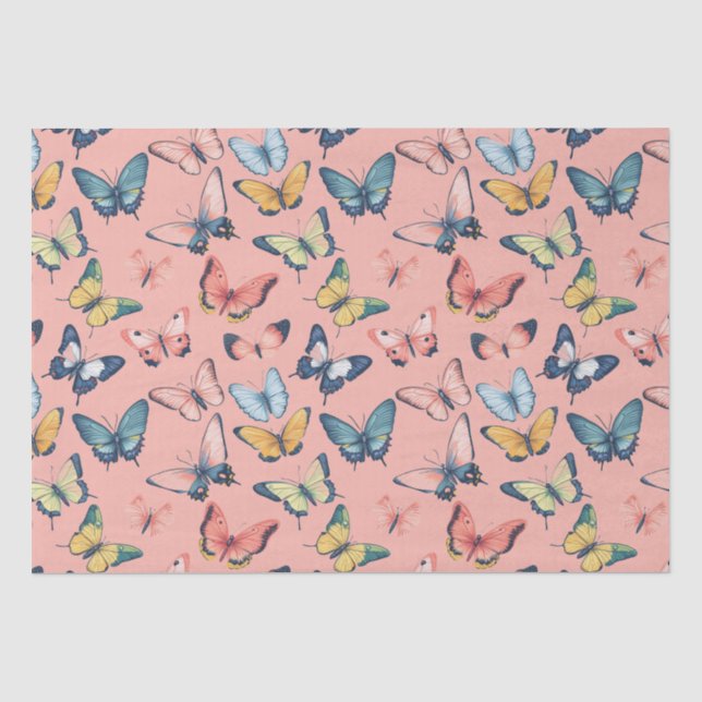 Beautiful Colourful Butterfly Print Tissue Paper (Front)