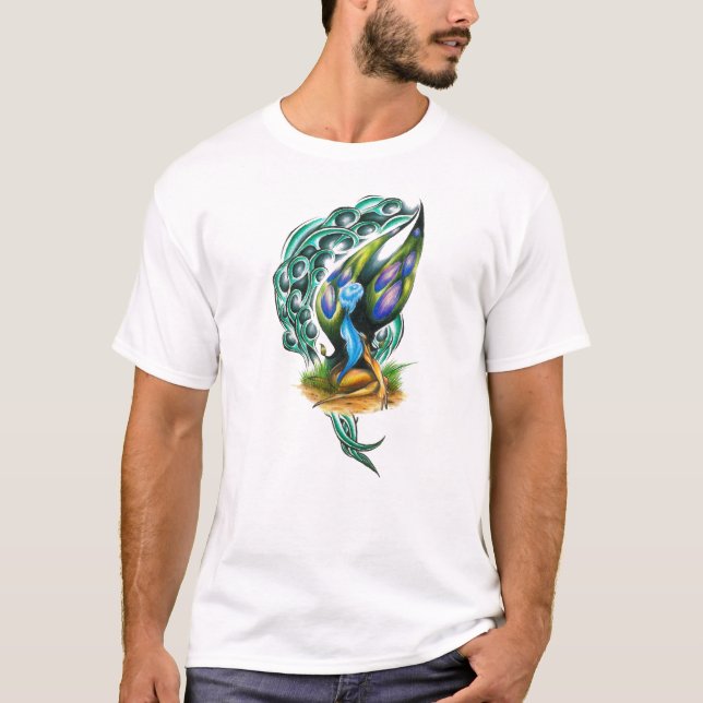 Beautiful Colourful Celtic Forest Faery T-Shirt (Front)