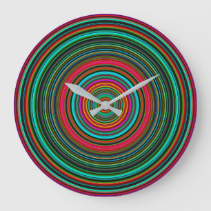Beautiful Colourful Circular Pattern Large Clock