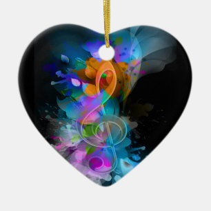 Beautiful colourful cool splatter flowers leaves ceramic tree decoration