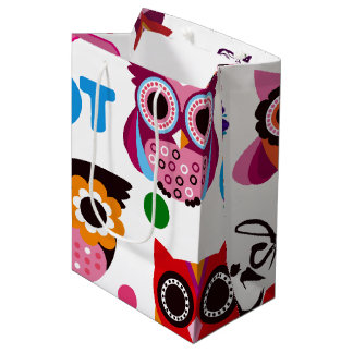 Beautiful Colourful Custom Owl Medium Gift Bag