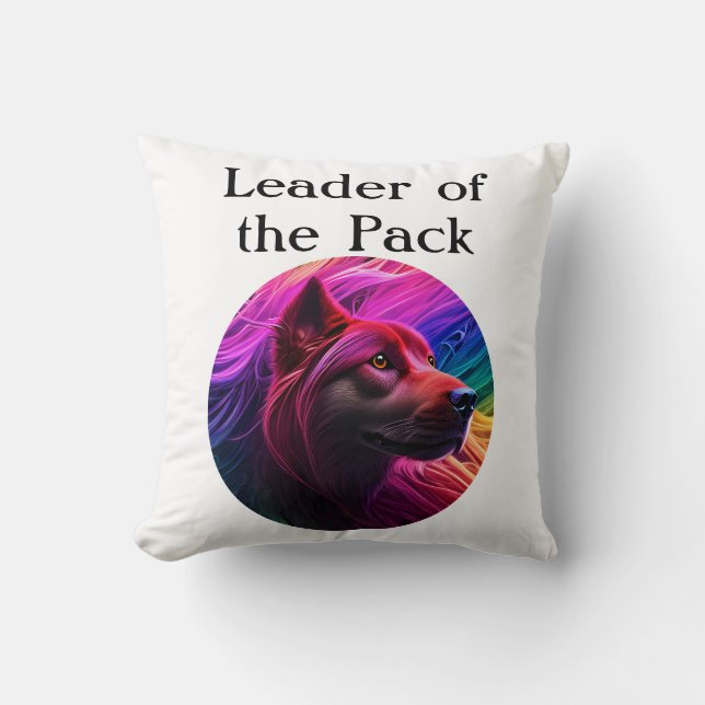 Beautiful Colourful Dog Art Cushion (Front)
