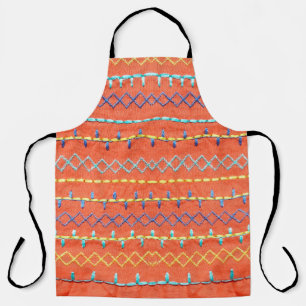 Beautiful, colourful, embroidered, hippie style pi apron