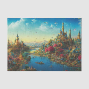 Beautiful Colourful Fantasy World and Castles  Tissue Paper