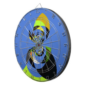 Beautiful colourful female silhouette Illustration Dartboard