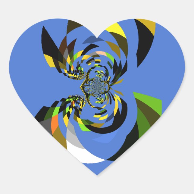 Beautiful colourful female silhouette Illustration Heart Sticker (Front)