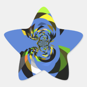 Beautiful colourful female silhouette Illustration Star Sticker