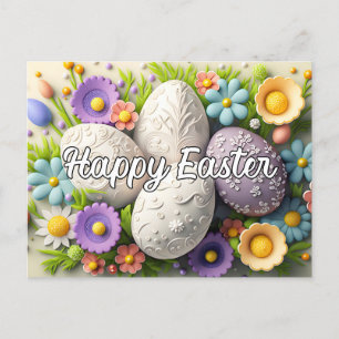 Beautiful Colourful Festive Easter Collage Postcard