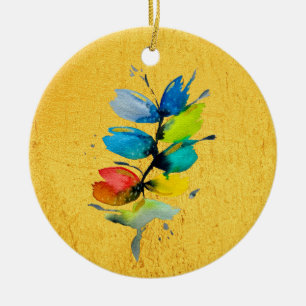 Beautiful colourful floral loose watercolor flower ceramic tree decoration