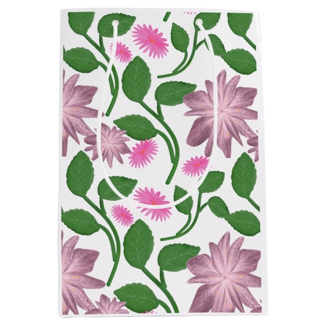 Beautiful Colourful floral pattern  Medium Gift Bag (Front)