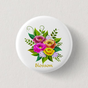 Beautiful Colourful Flower Bouquet 3 Cm Round Badge